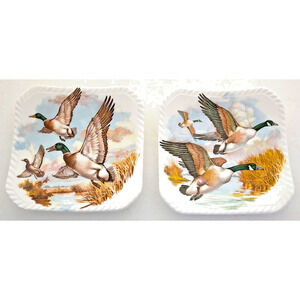 Tea Bag Dish/Trivet Dish-Royal Adderley-Shelf Decor-Duck-Geese